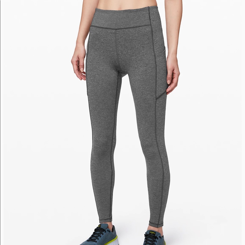 LULULEMON HEATHERED BLACK (GREY) SPEED TIGHT